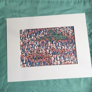 Where’s Waldo Land of Waldos Dragon matted art